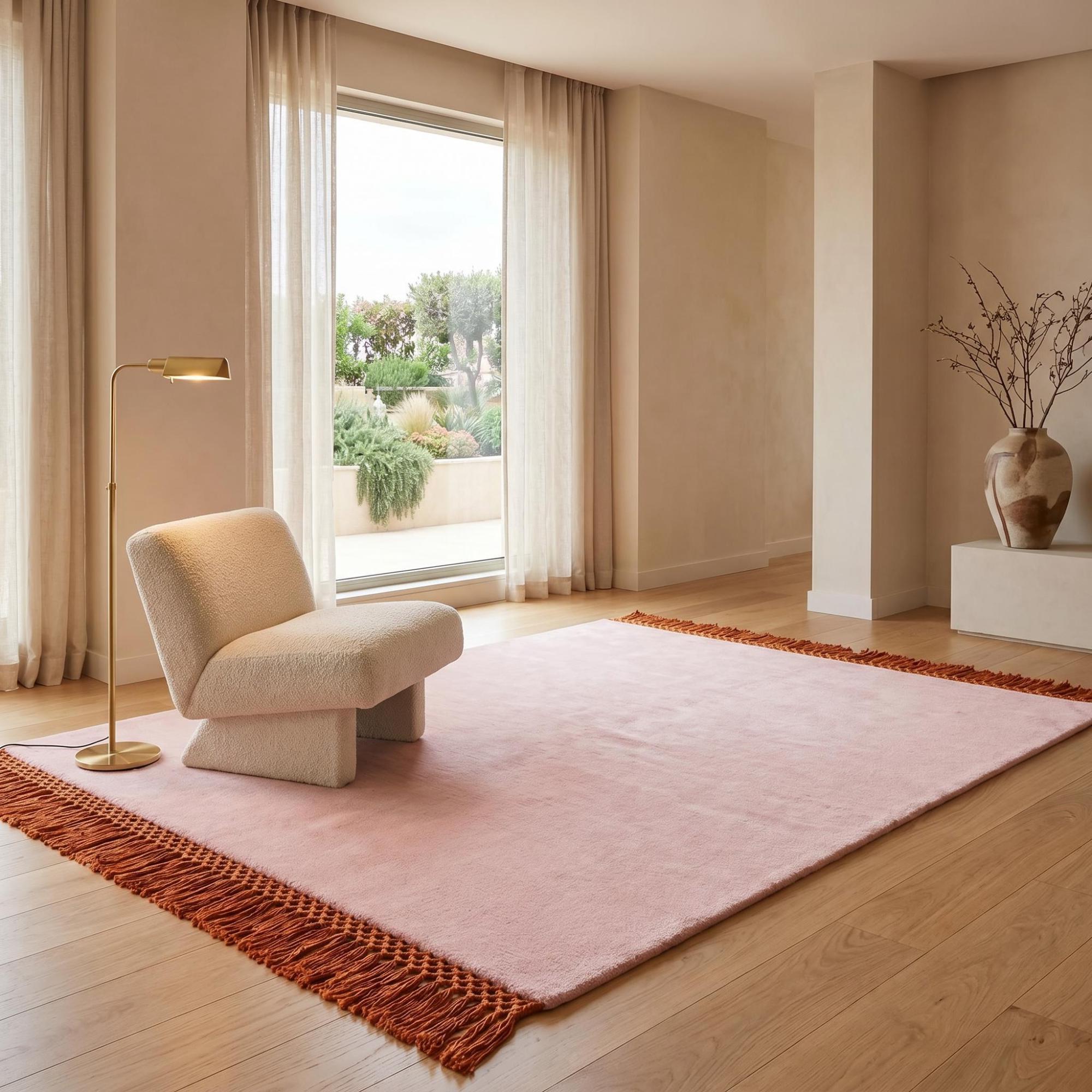Tapis Minimal Fringe Blush