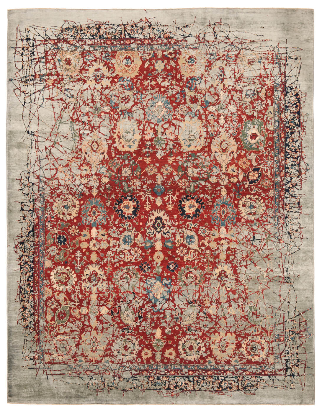 Tapis Bidjar Highgate Pleasure Rouge Gris Soie