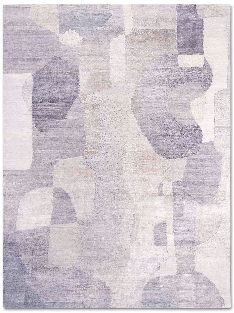 Tapis de luxe Argent Bleu