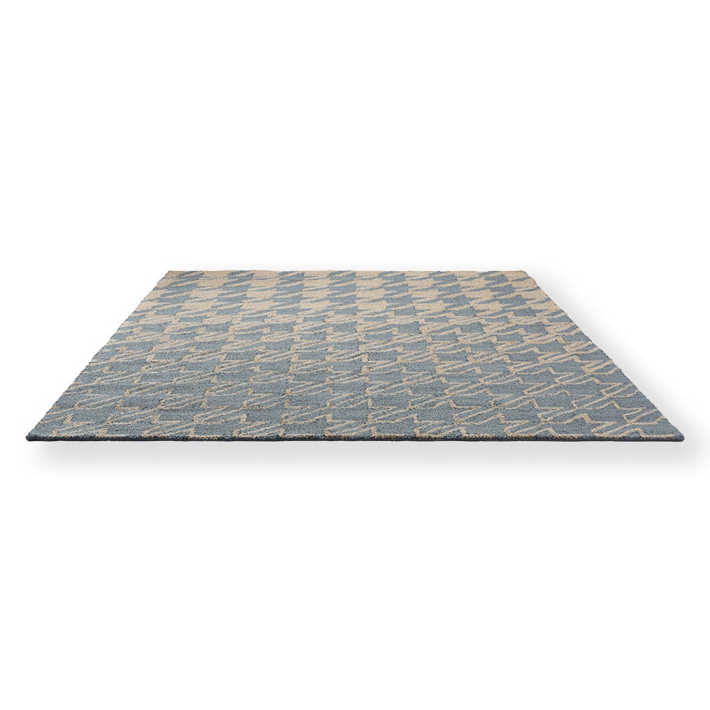 Tapis d’extérieur TB Houndstooth Blanc/Marine | Taille: 250 x 350 cm