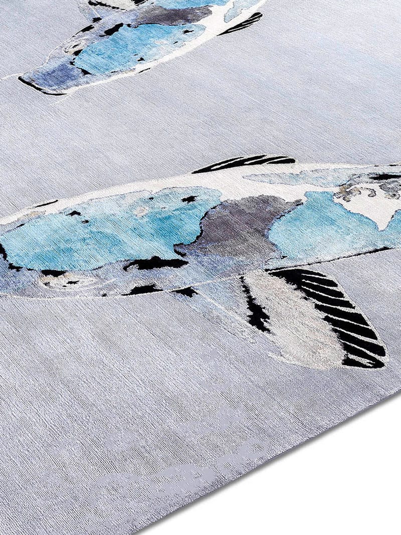 Tapis No. 02 Bleu sur Bleu Clair