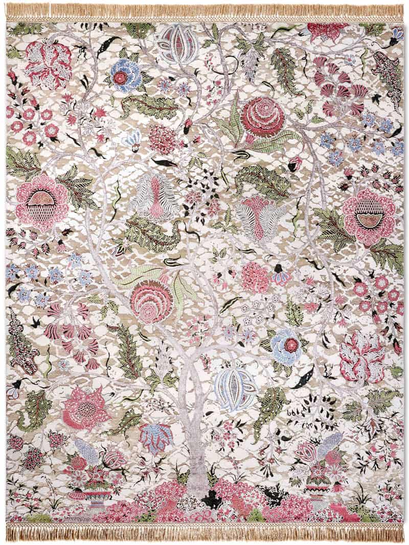 Tapis No. 02 Coloré sur Crème Riz