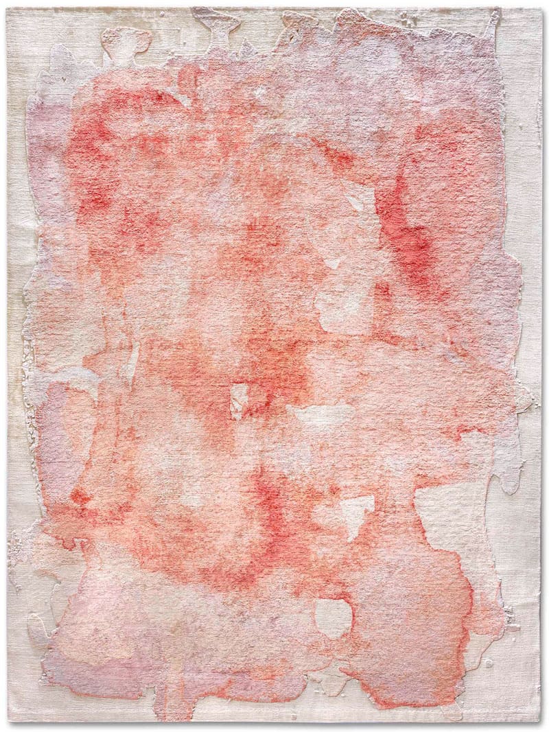 Tapis noué main de luxe Mono Rose