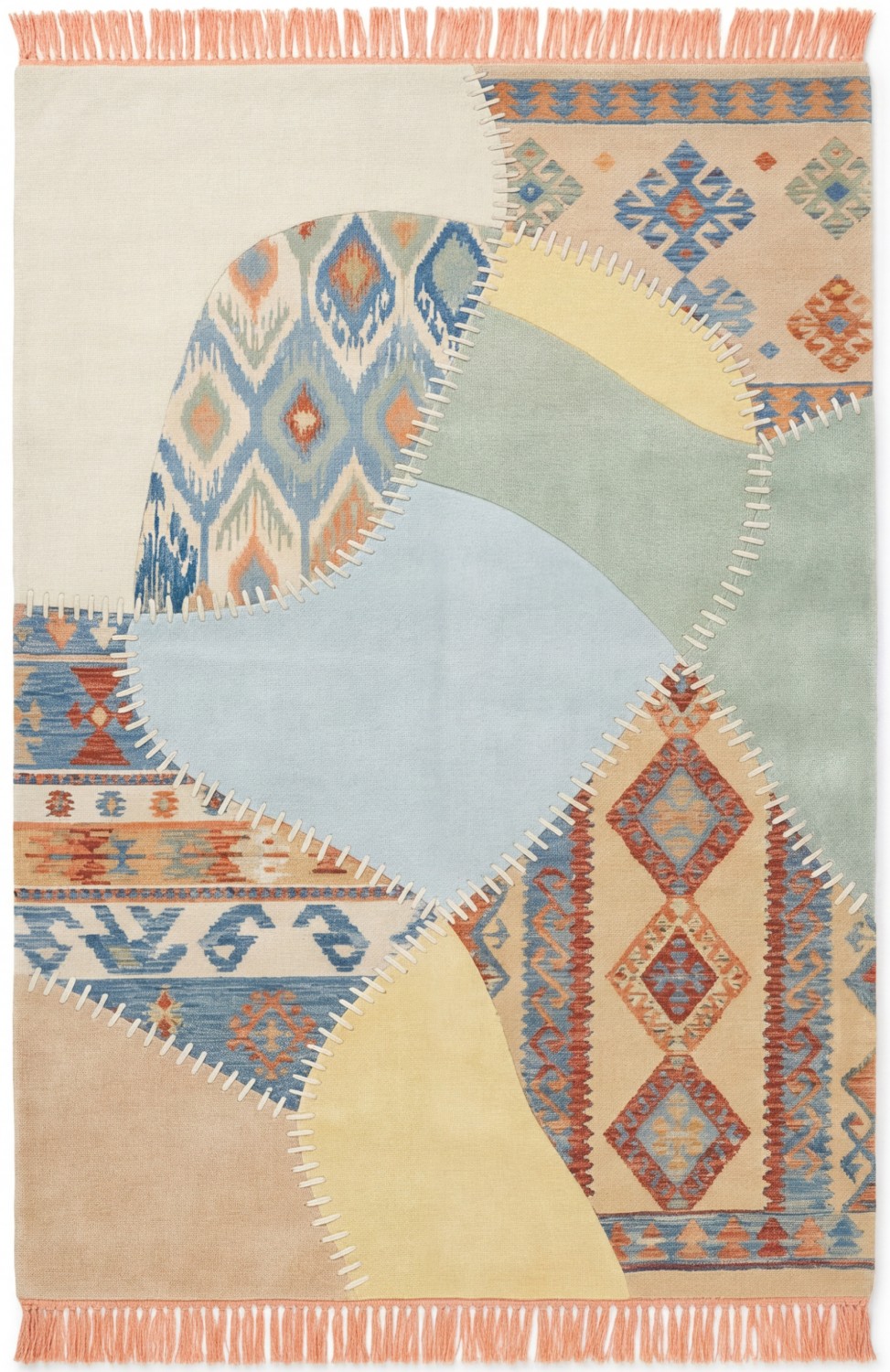 Tapis Patchwork Grid Blue