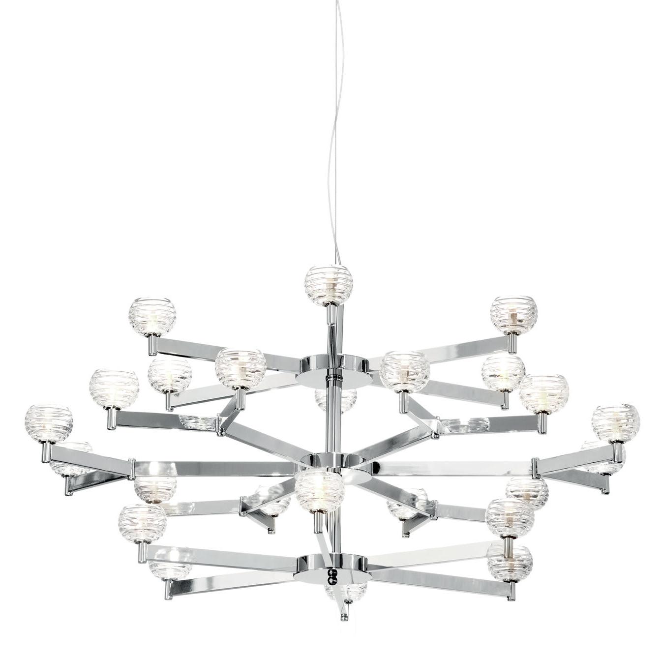 Lustre Art Déco Nickel et Cristal