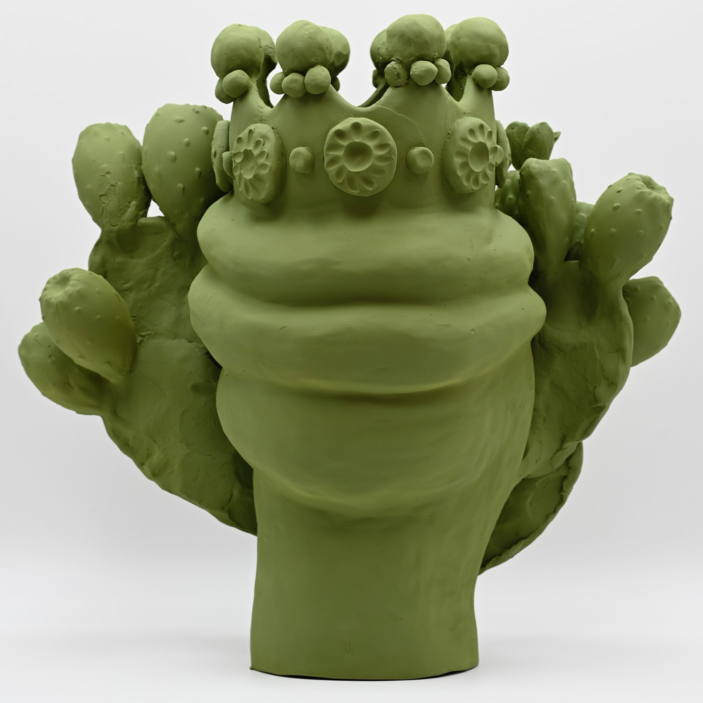 Sculpture Tête De Maure Vert Artisanale