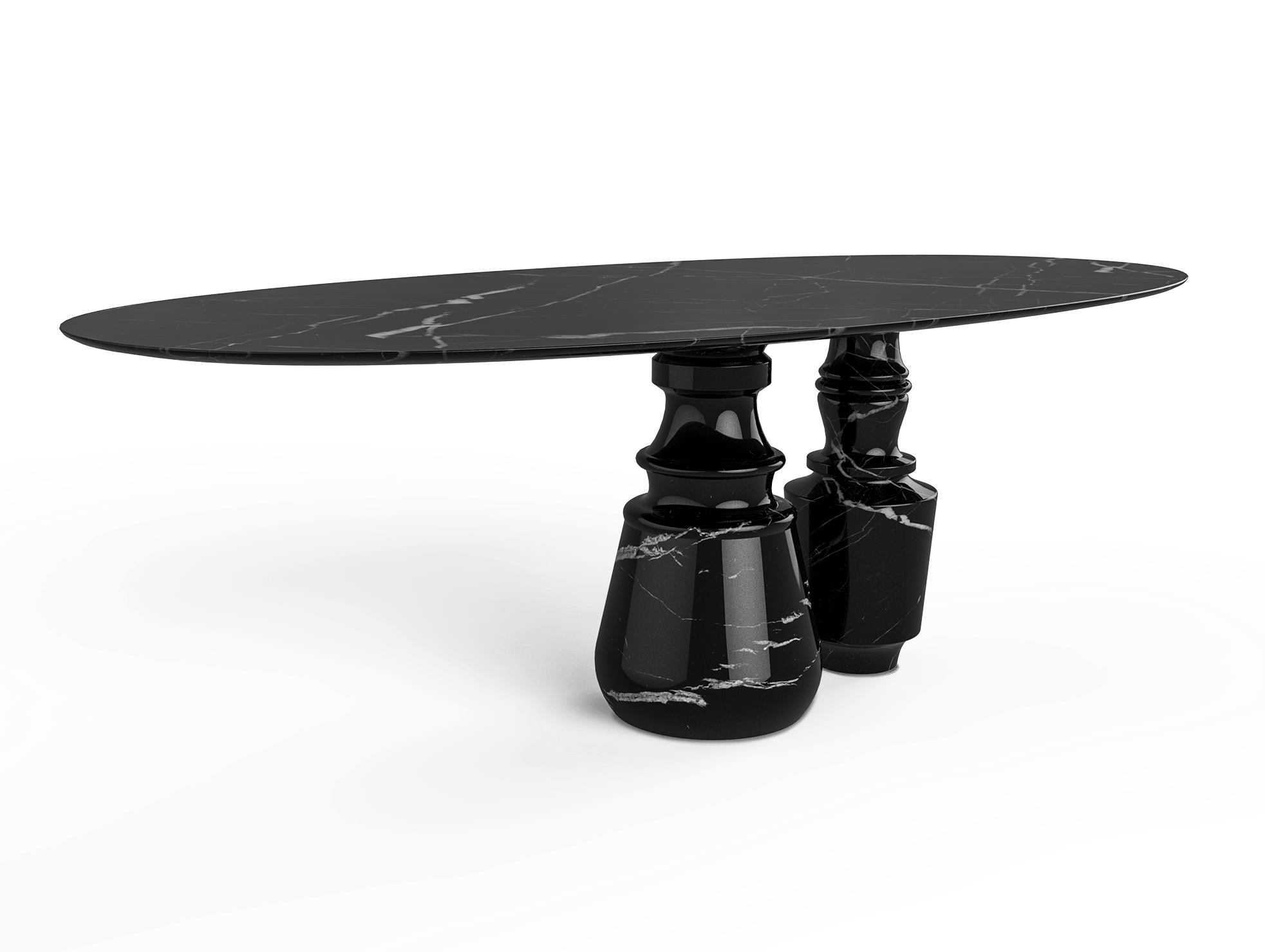Table à Manger Ovale Obsidienne Nero Marquina