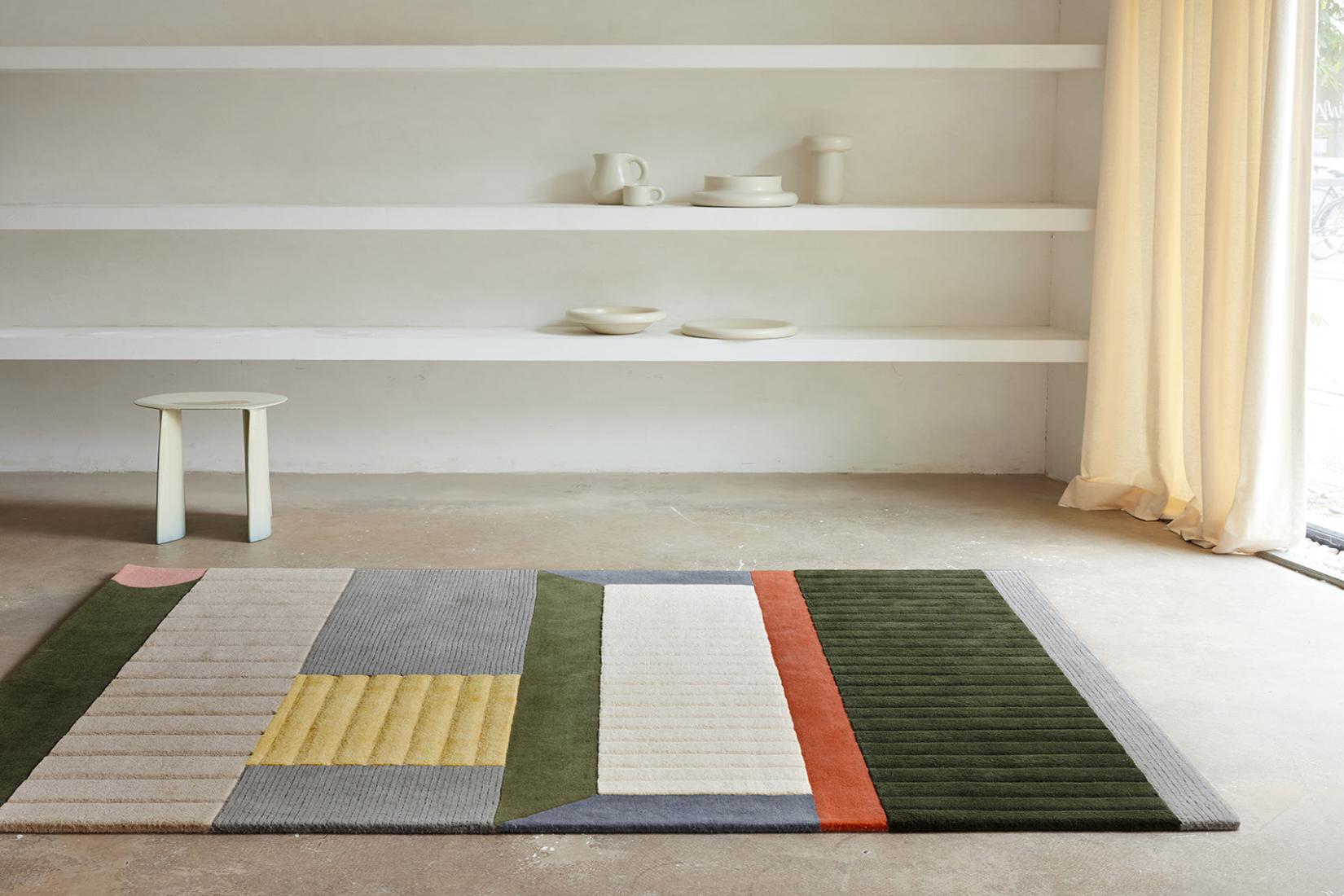 Tapis Cairn brique fait main | Taille: 200 x 300 cm