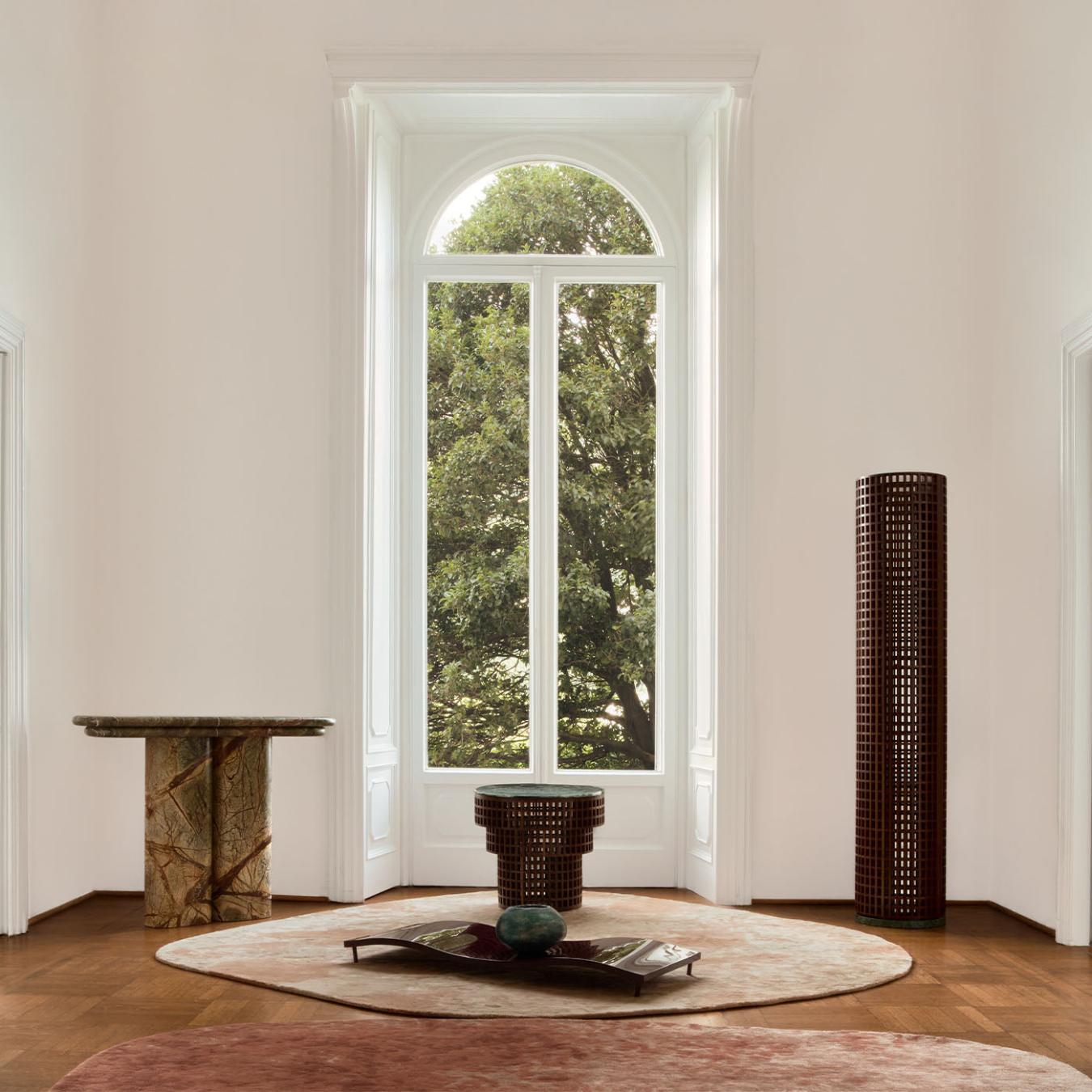 Miroir sur Pied Noyer & Marbre