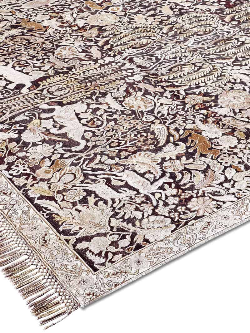 Tapis de luxe fait main Or / Violet