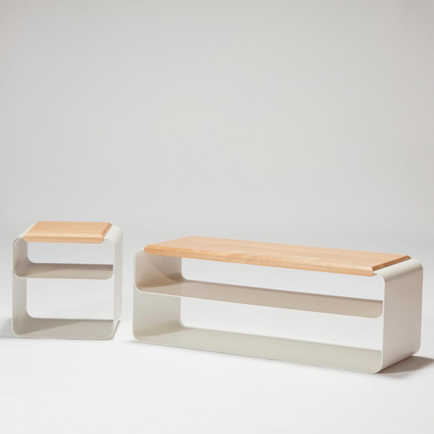 Banc Contemporain Bois &amp; Métal (Var. 2)