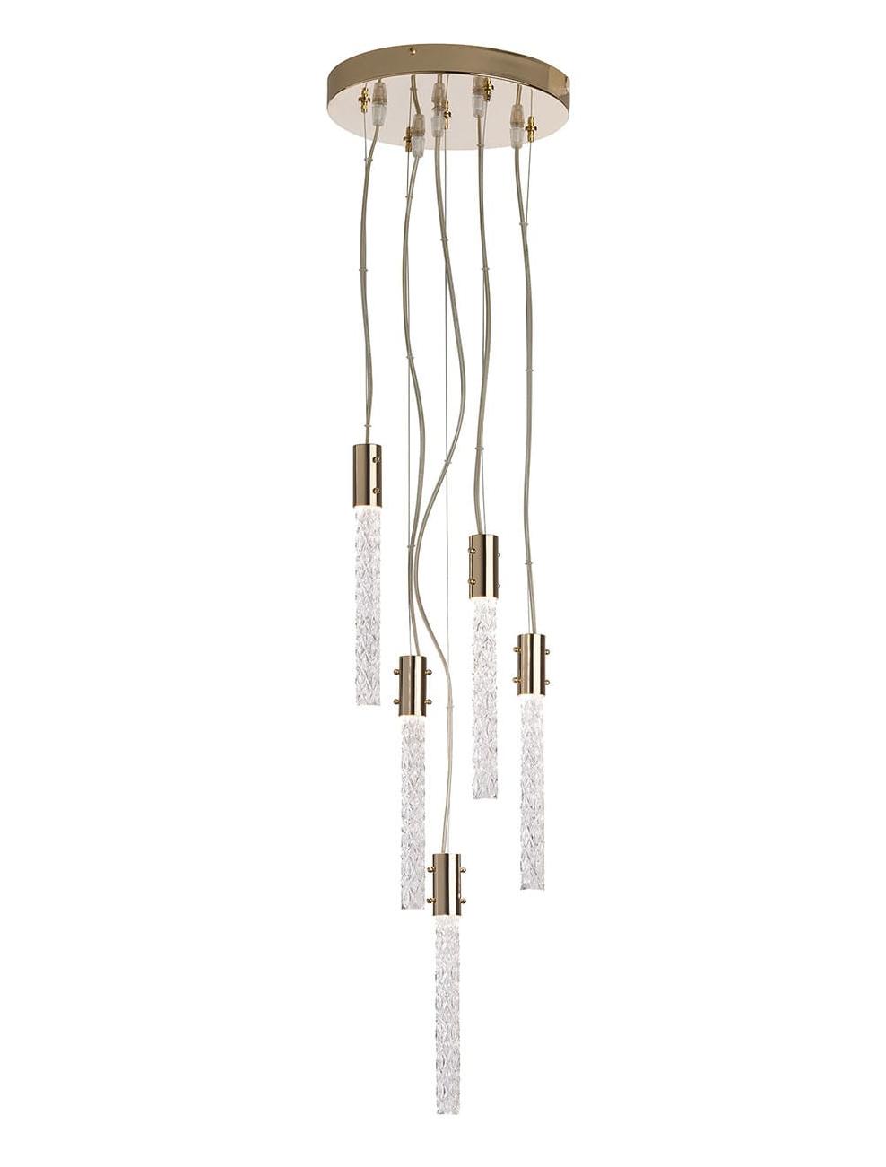 Suspension Losange en Cristal Finition Or