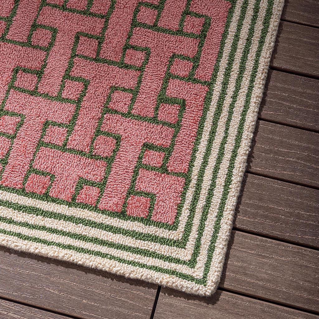 Tapis d’extérieur TB T Monogramme Poussière Rose
