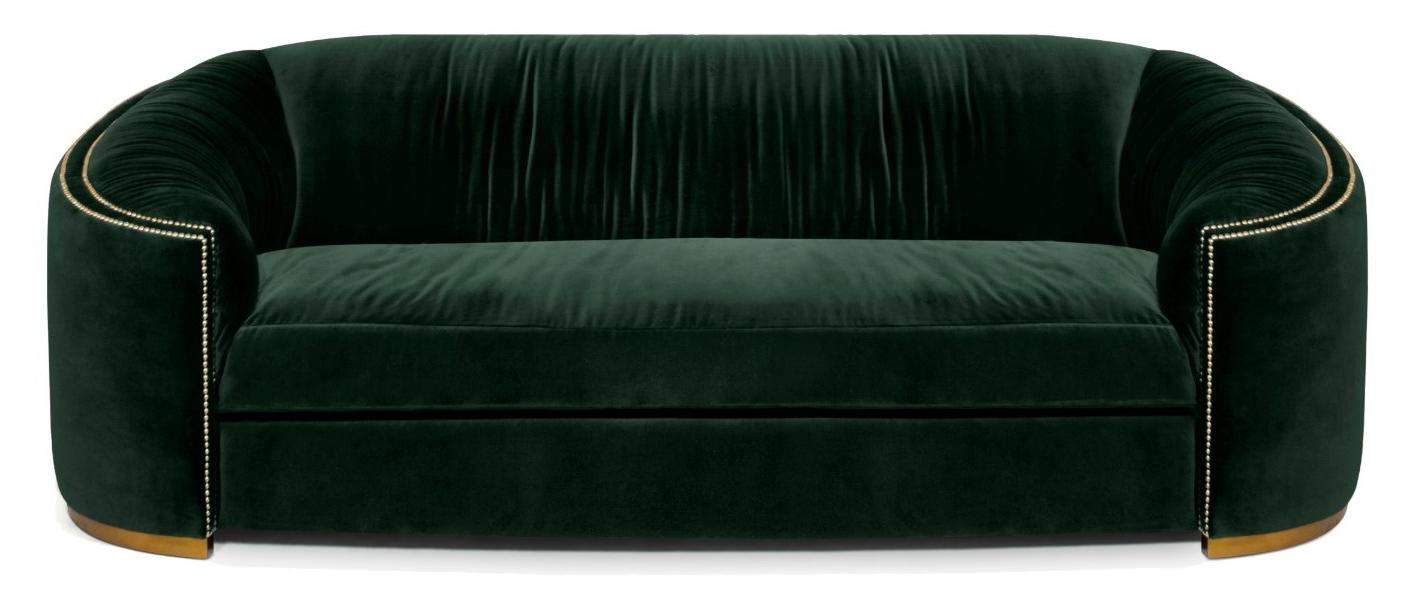 Canapé Incurvé Premium Confort Vert Foncé