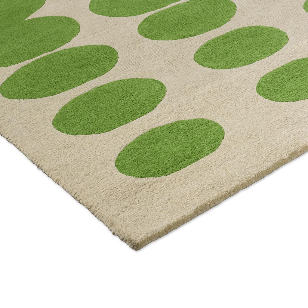 Optical Oval Green / Cream Tapis | Taille: 250 × 350 cm