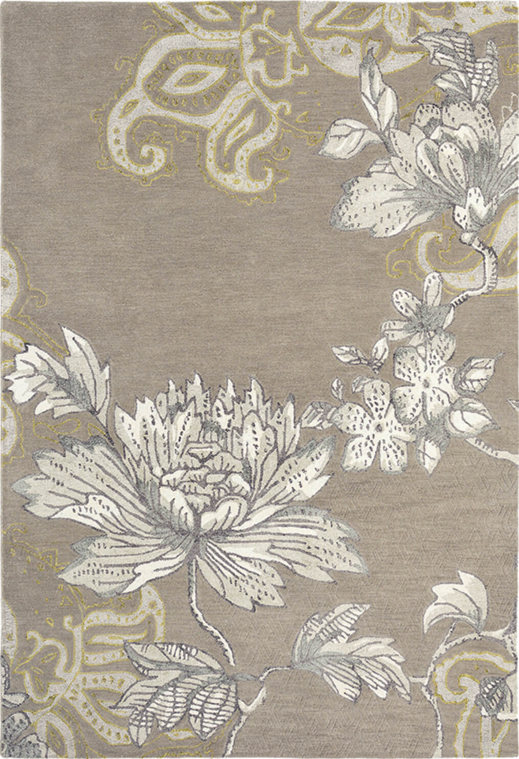 Tapis Fable Floral Gris 37504 | Taille: 250 x 350 cm