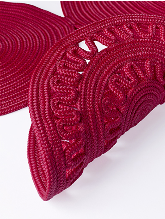 Tapis Patchwork Tressé Rouge