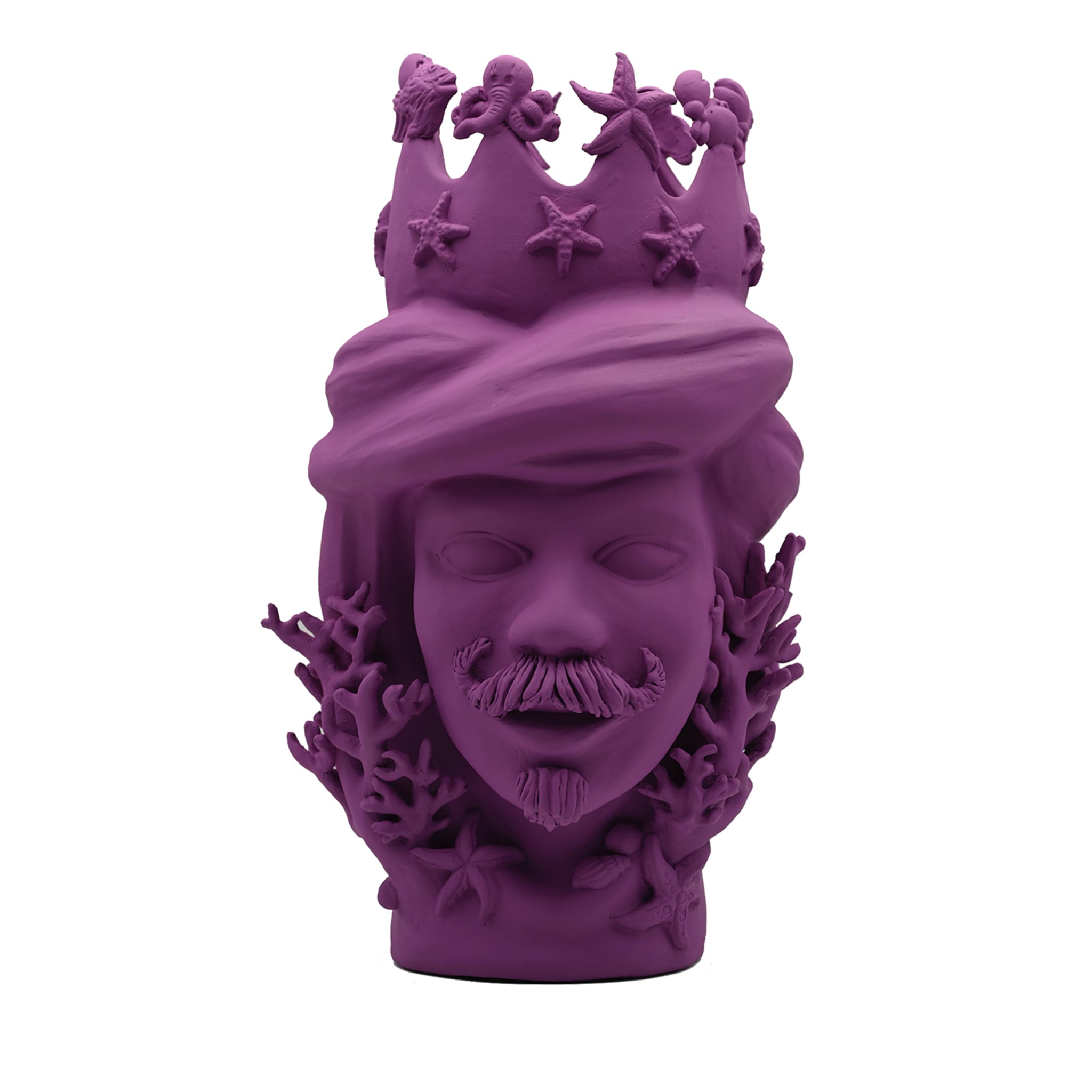 Sculpture Tête De Maure Violette