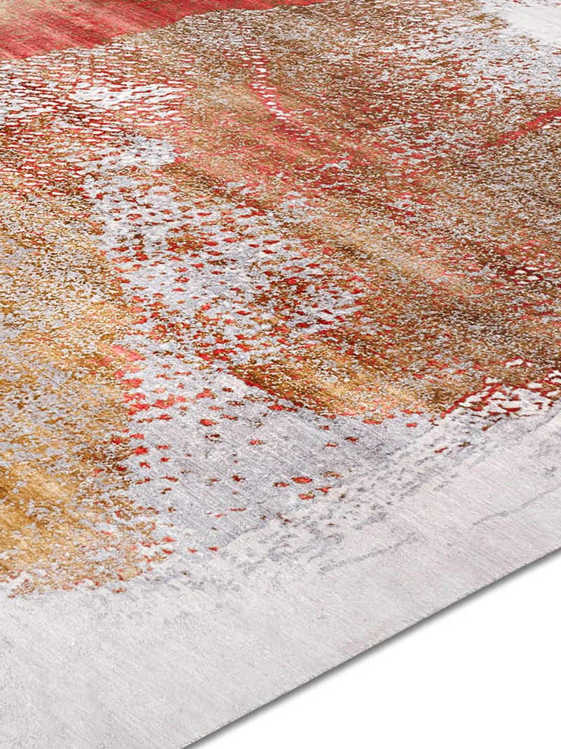 Tapis noué main Or Corail