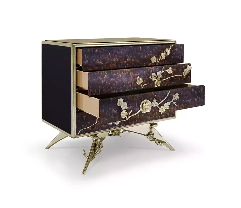 Table de Chevet Spellbound Plume Violette de Paon