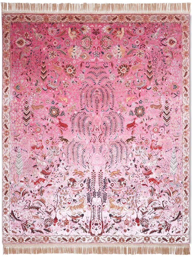 Tapis fait main de luxe Rose