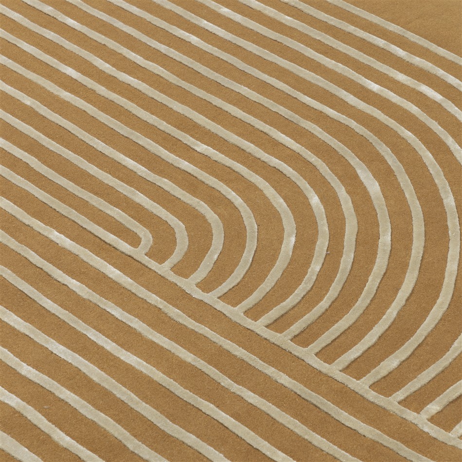 Tapis Moderne Rayures Or