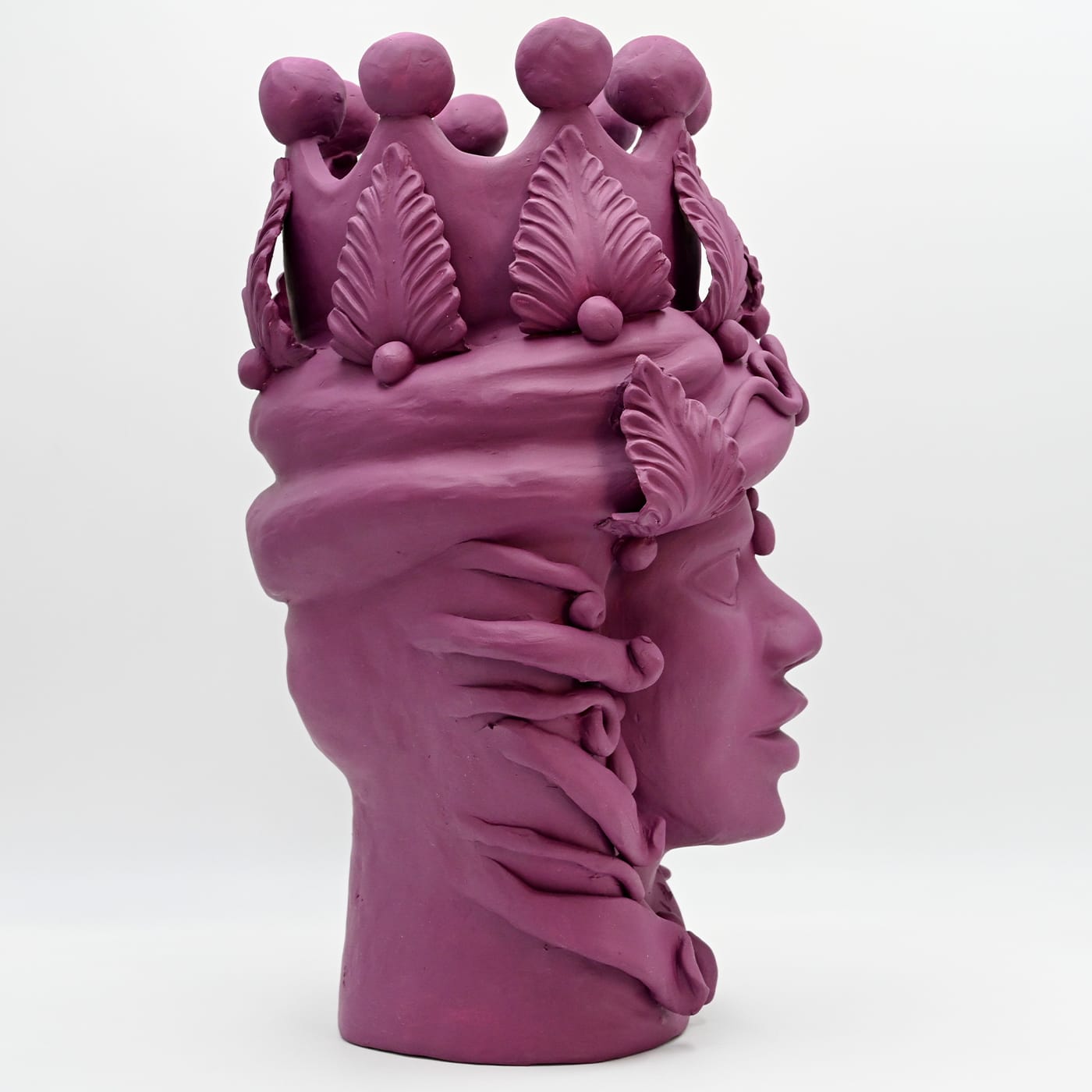 Sculpture Tête De Maure Violet Artisanale