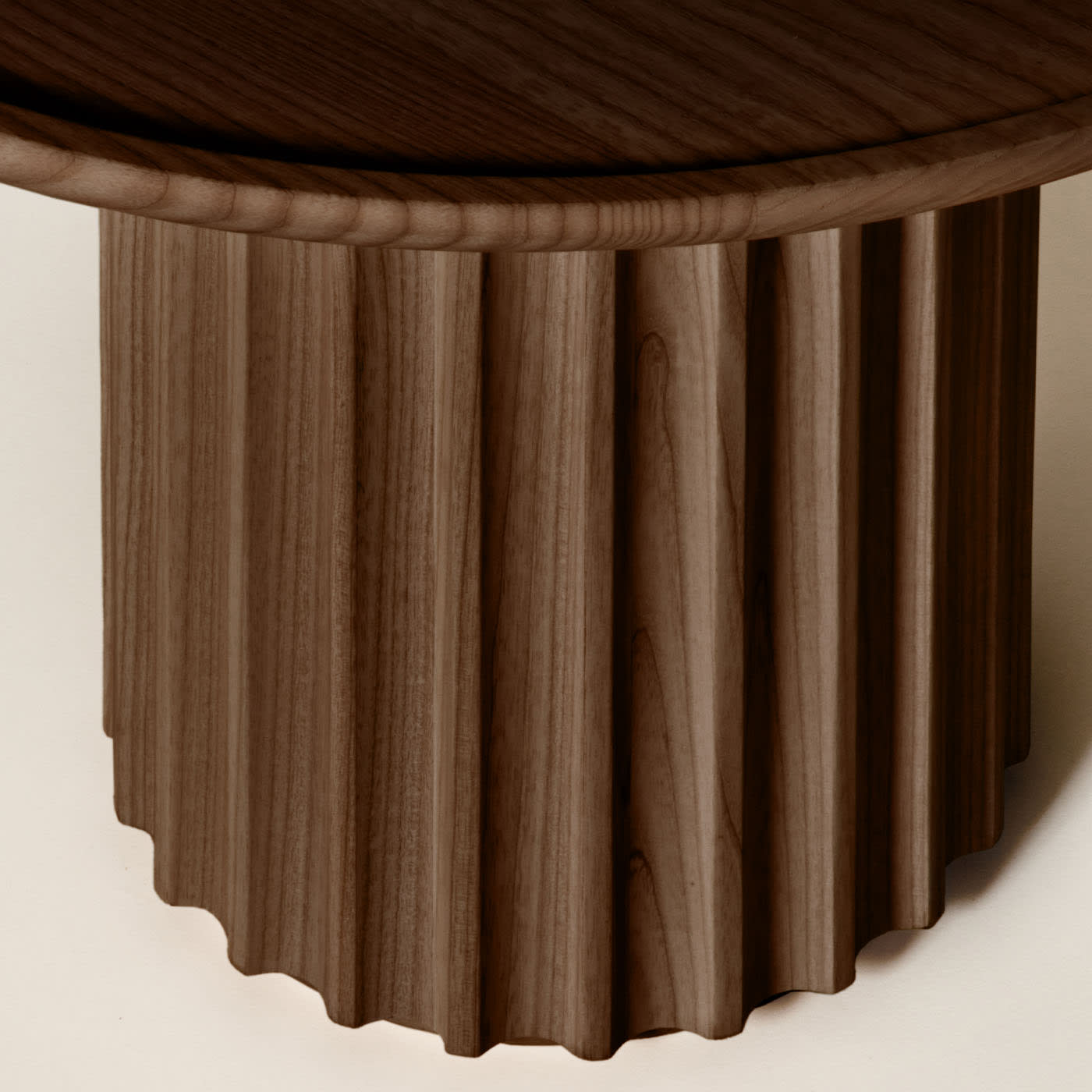 Table Basse Capitello en Frêne Marron | Dimensions: Ø 40 cm