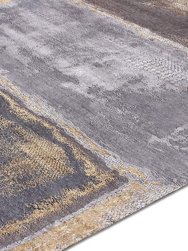 Tapis tissé main Gold Argent