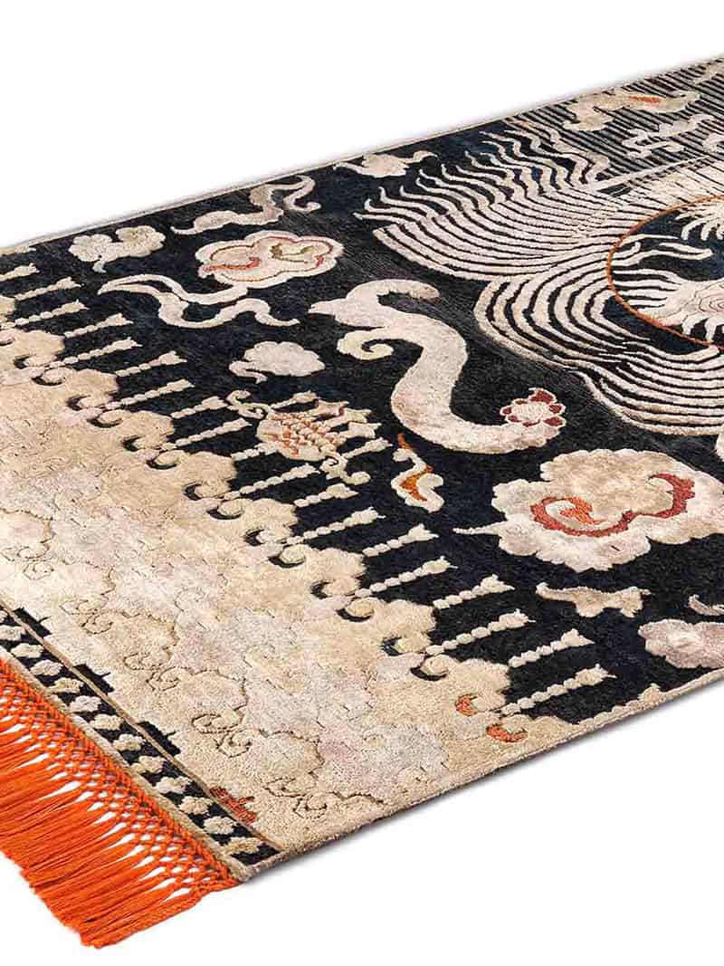 Tapis noué main Dragon | Taille: 160 x 365 cm