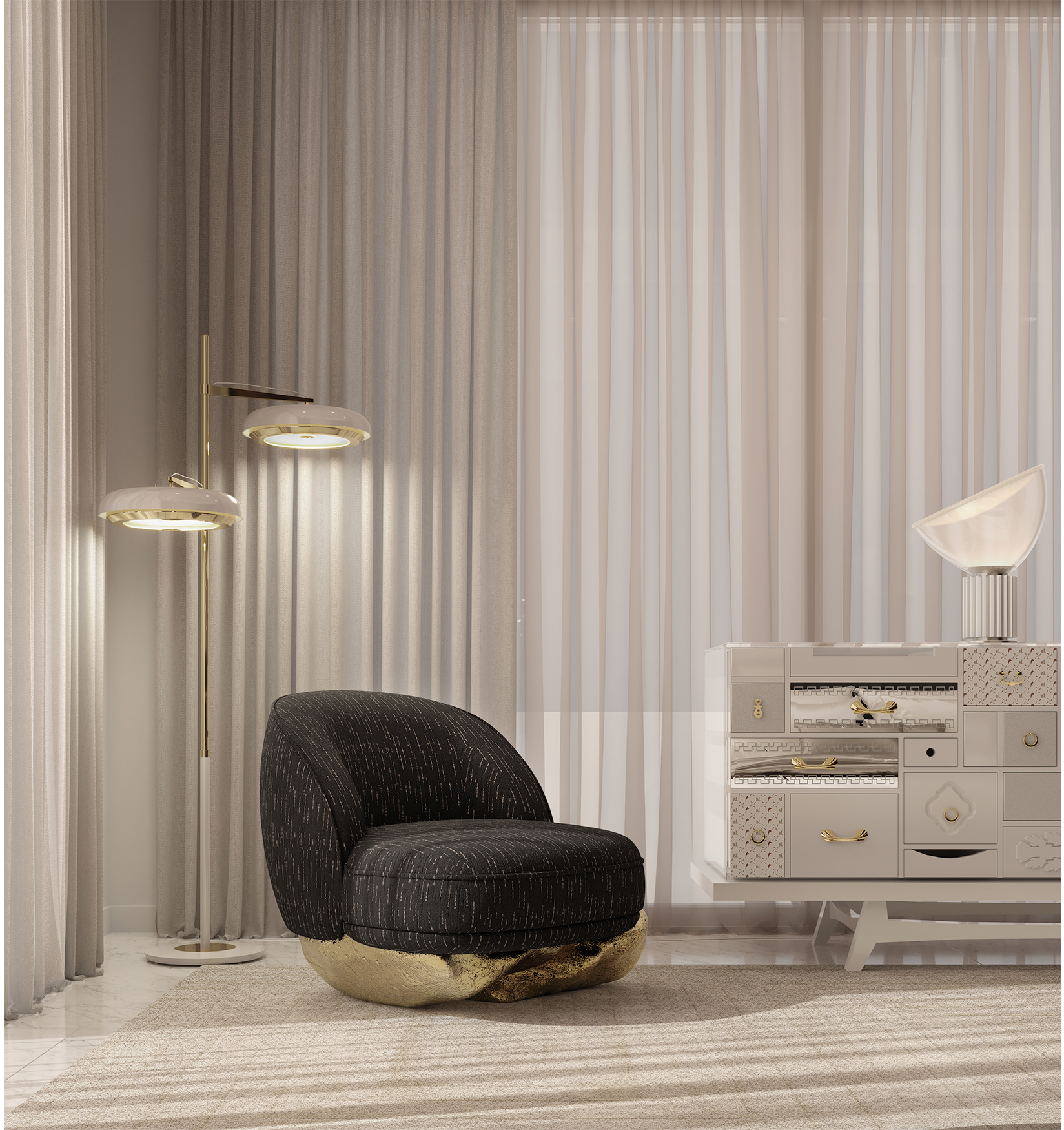 Fauteuil Angora Noir