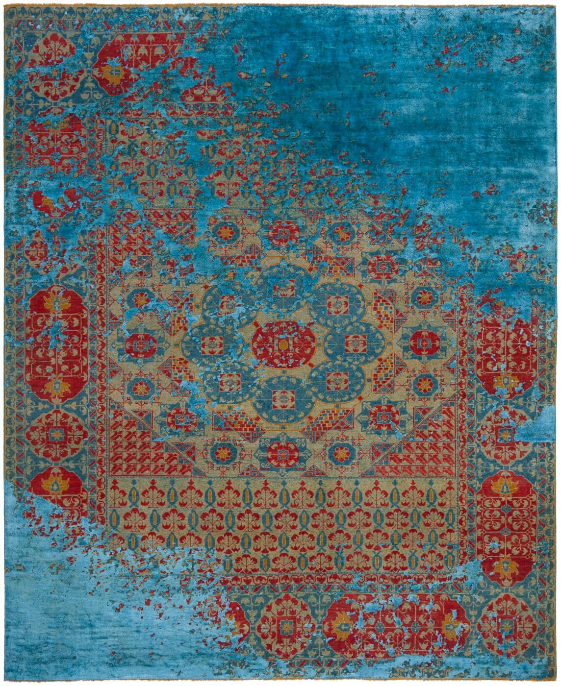 Tapis Mamluk Kensington Raved Bleu