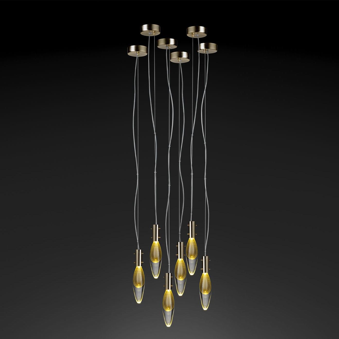 Suspension Murano Gouttes 6 Lumières
