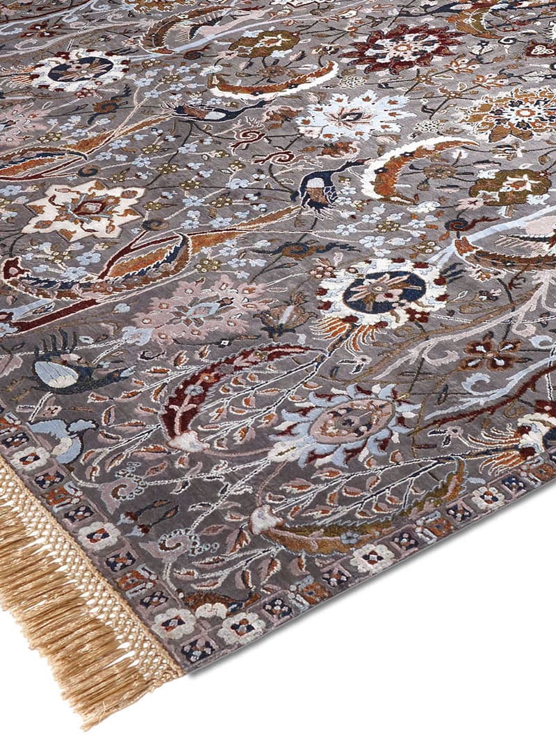 Tapis de luxe fait main Kerman Anthracite | Taille: 274 x 365 cm