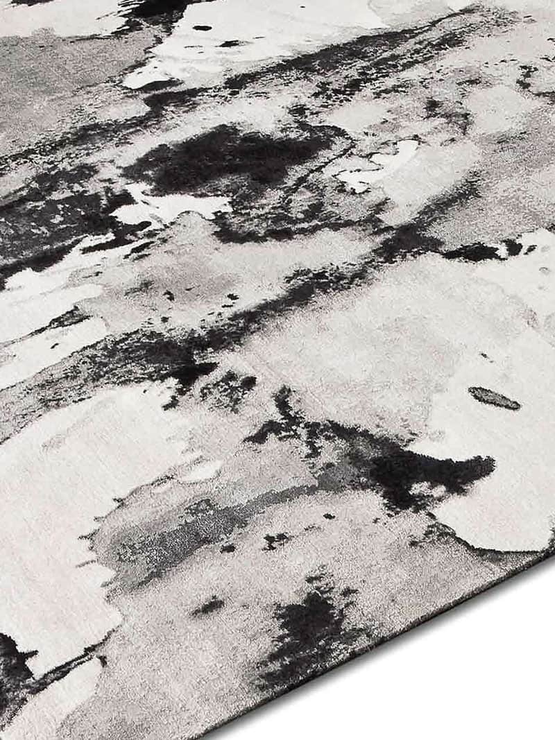 Tapis No. 04 Noir & Blanc sur Blanc