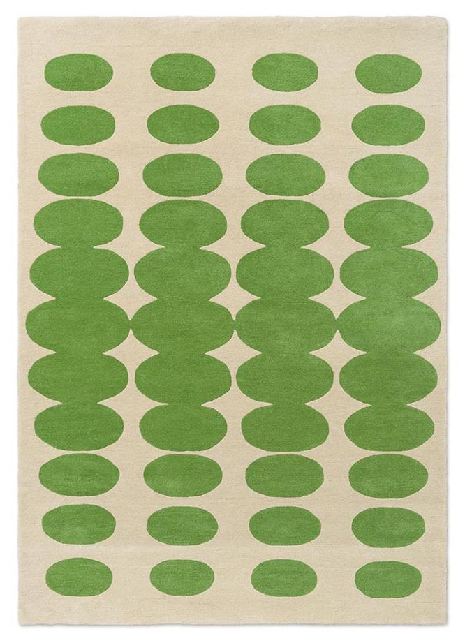 Optical Oval Green / Cream Tapis | Taille: 250 × 350 cm