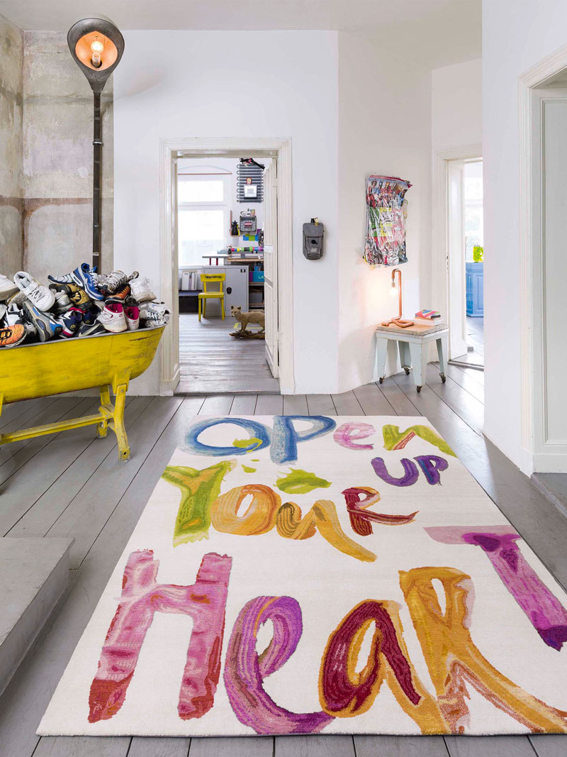 Tapis noué main de luxe Open Up Your Heart