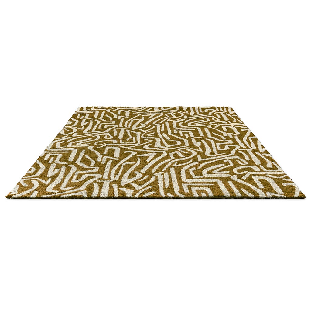 Tapis Mélodique Ocre/Or Extérieur | Taille: 140 x 200 cm