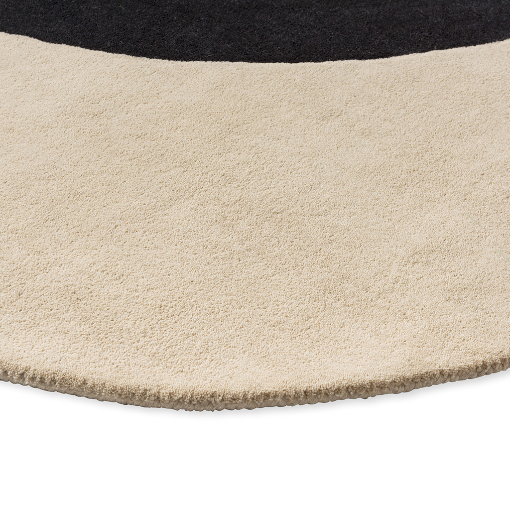 Tapis design en laine Flower Spot Écru / Noir 158409