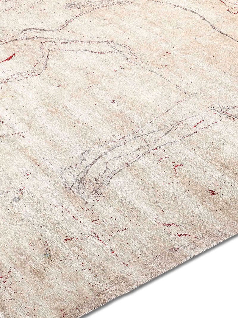 Tapis Antilope Bleu sur Rose Cuivré | Taille: 183 x 274 cm