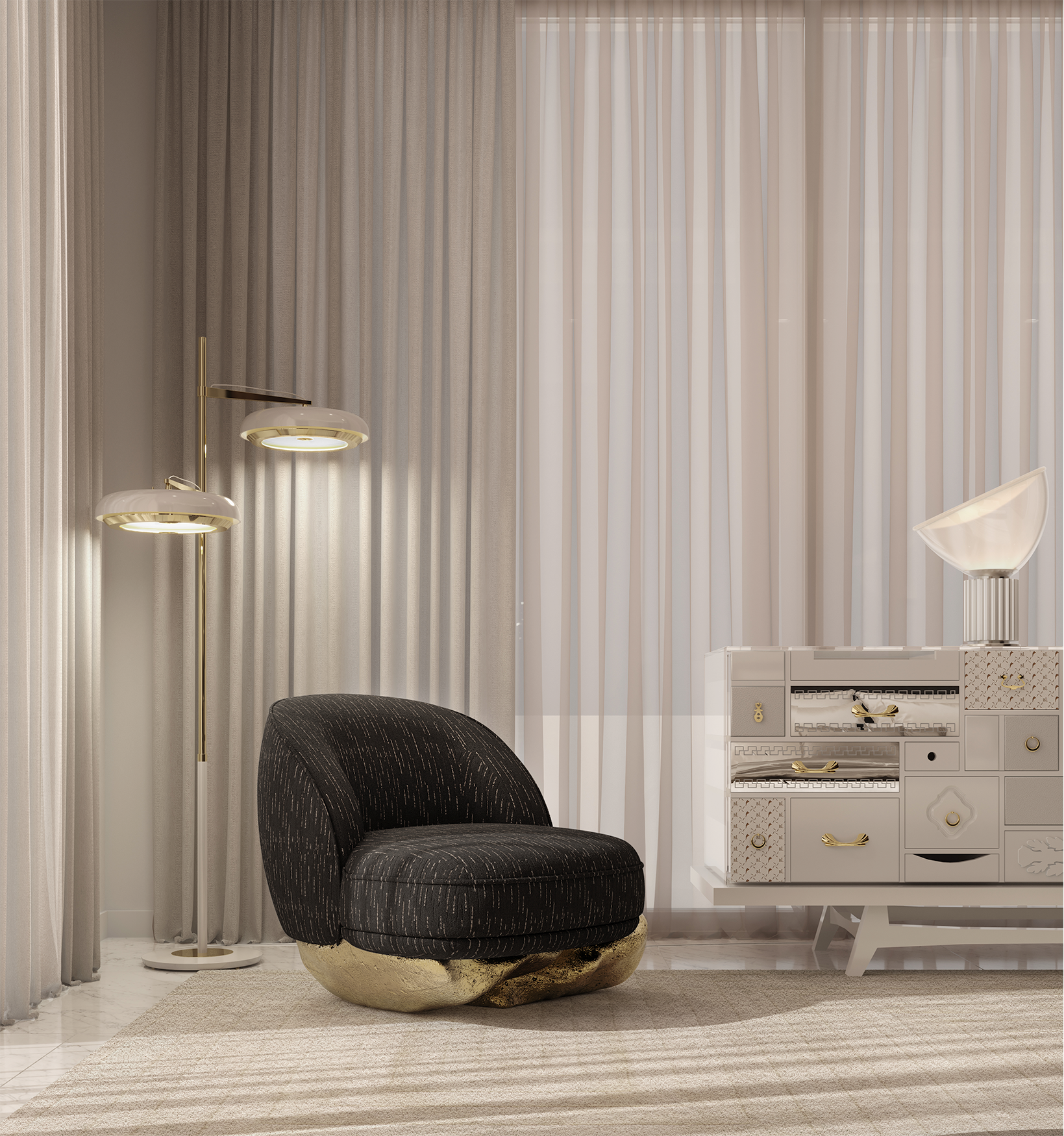 Fauteuil Angora II Noir