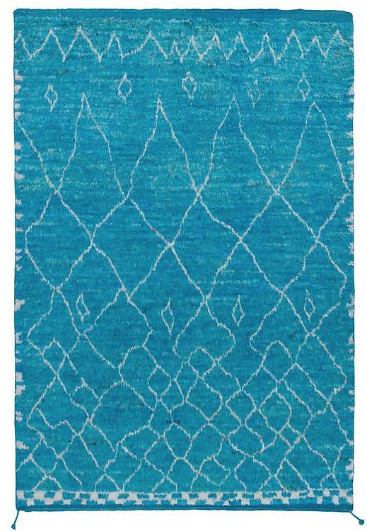 Tapis Berbère Bleu à Poil Long