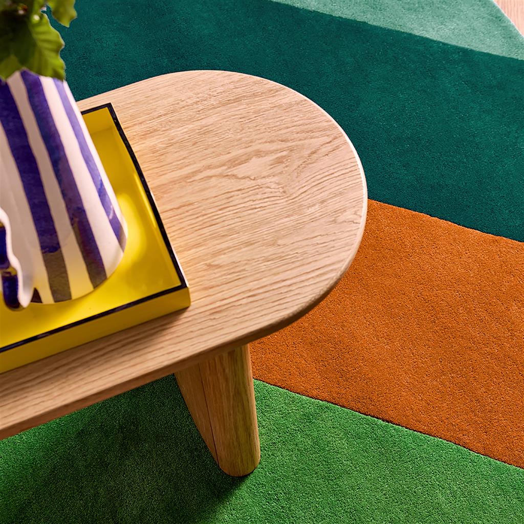 Tapis Sorbet Rayé Émeraude/Ambre