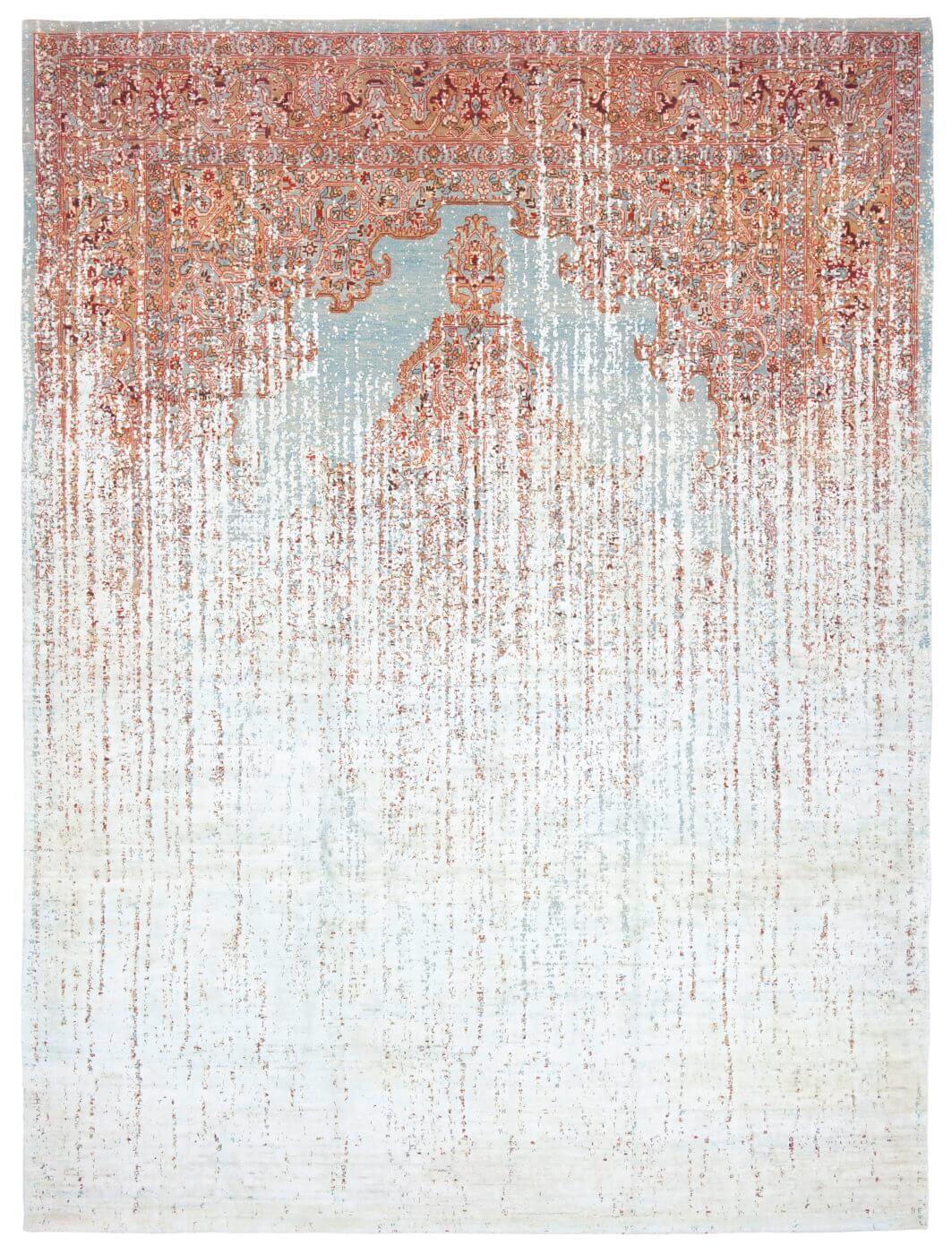 Tapis Tabriz Fashion Vendetta Bleu Bleu Bébé Soie | Taille: 300 x 400 cm
