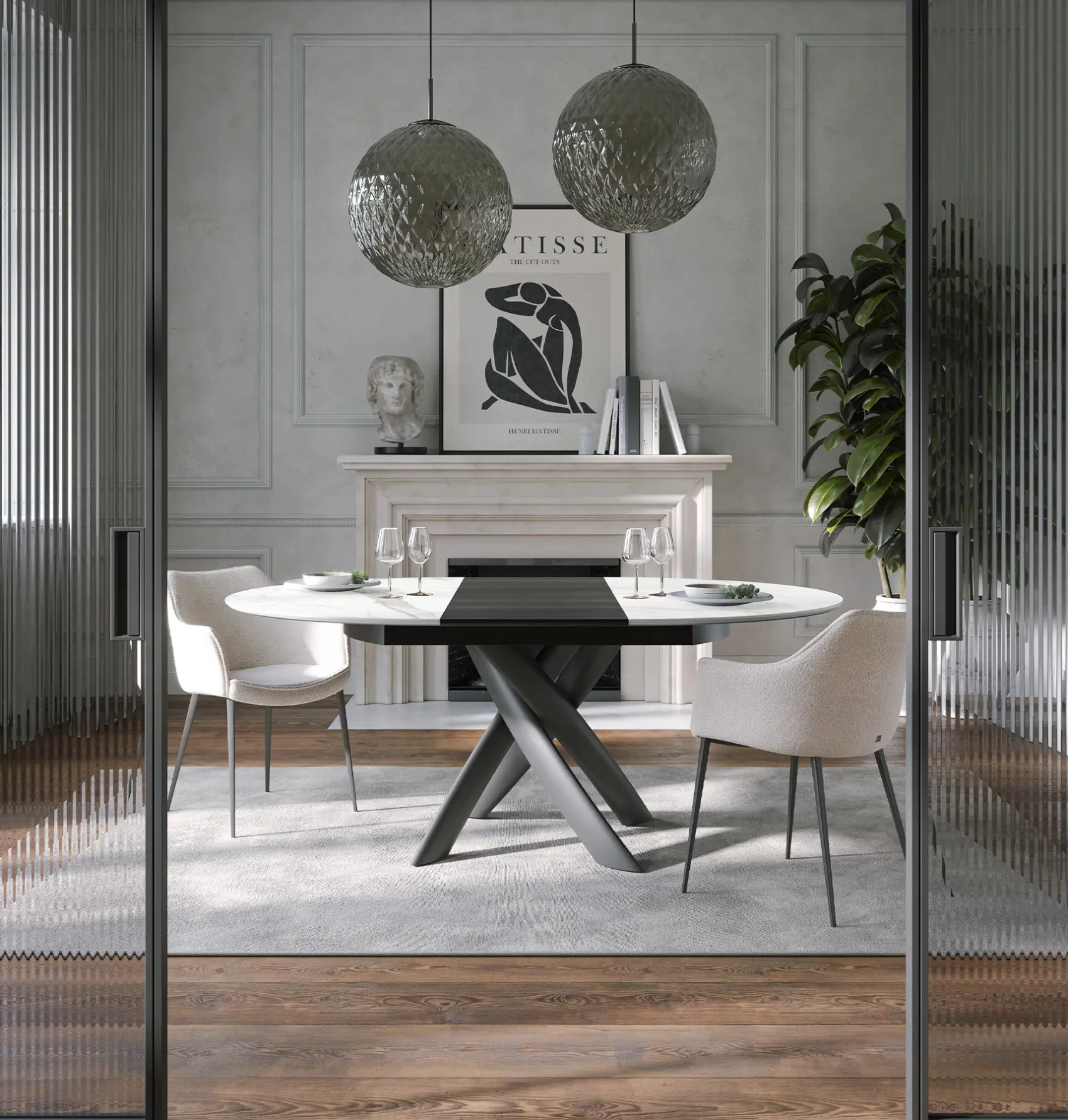 Table Style ronde extensible