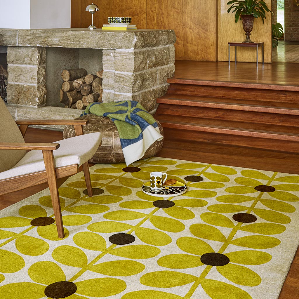 Sixties Stem Yellow Tapis | Taille: 250 × 350 cm