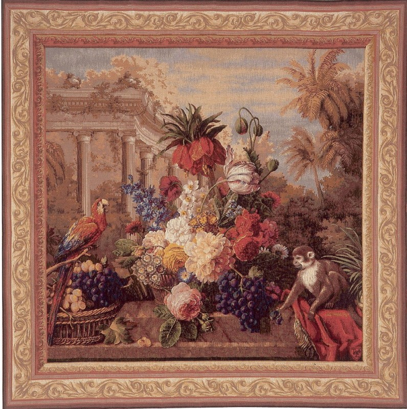 Tapisserie Bouquet Exotique Carré