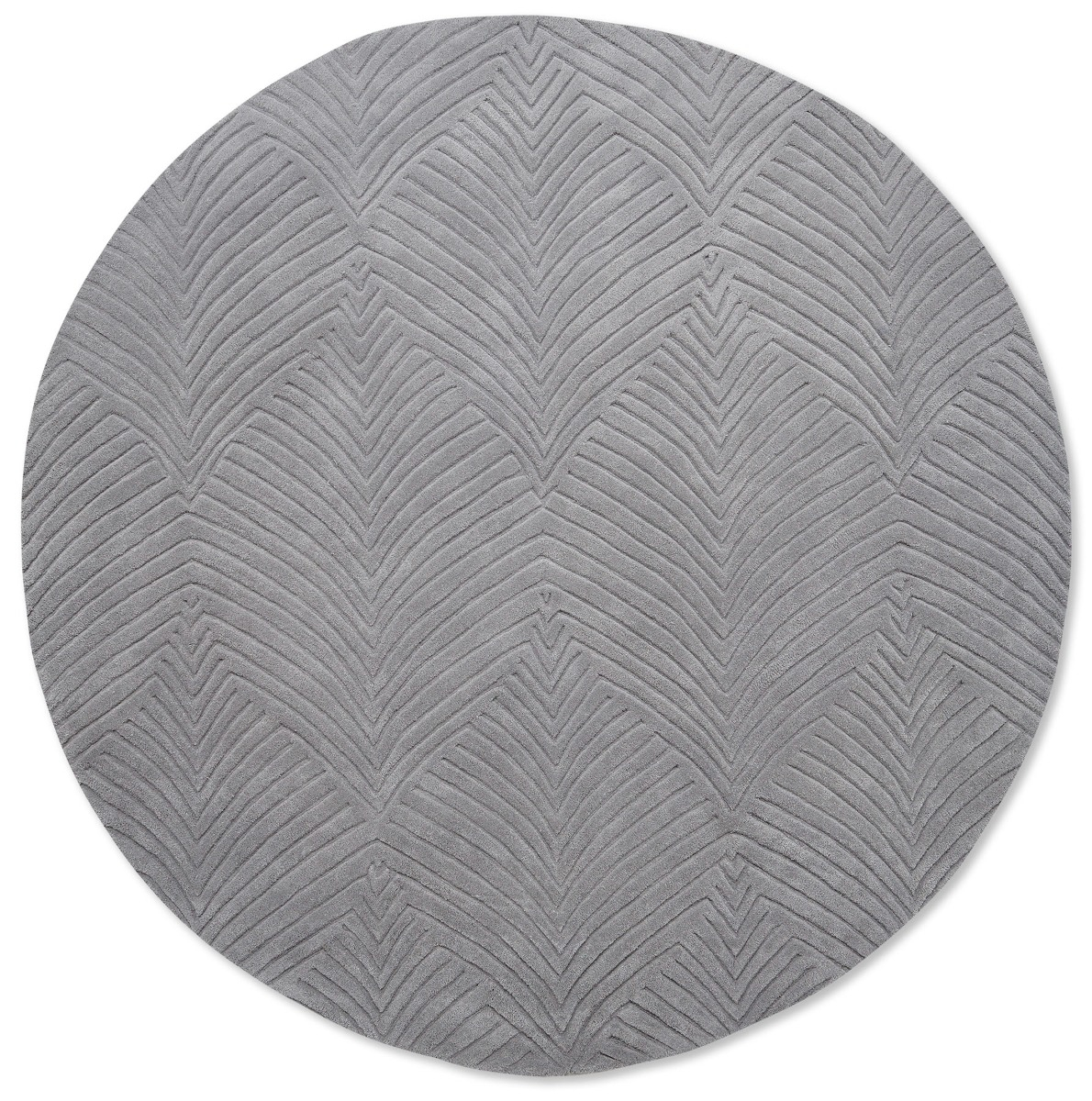Tapis rond Folia Gris Frais