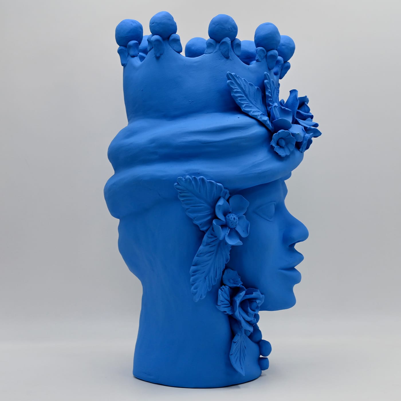 Sculpture Tête De Maure Bleu