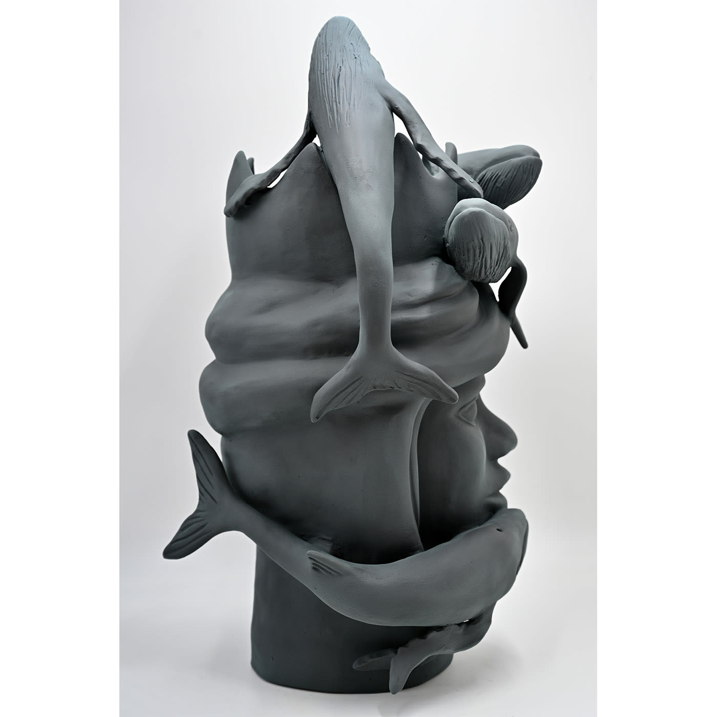 Sculpture Tête De Maure Grise